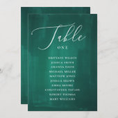 Donkere groene zitplaats. Emerald elegant bruiloft Kaart (Voorkant / Achterkant)