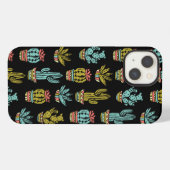 Donkere Grunge Cactus Patroon iPhone Hoesje (Achterkant horizontaal)