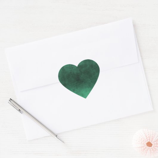 Donkere grunge - groen hart sticker (Envelop)