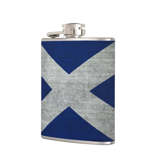 Donkere Grunge Vlag van Schotland Heupfles (Links)