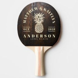 Donkere Hakhout Tropische Ananas Bruiloft Tafeltennisbatje