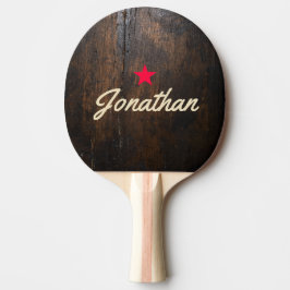 Donkere Hakselaar Vintage Ster Handtekening Tafeltennisbatje
