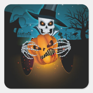 Donkere Halloween-cementery Vierkante Sticker