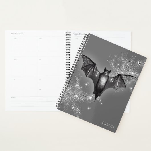 Donkere Halloween Glam Bat & Diamonds Bruiloft Planner (Display)