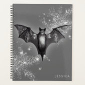 Donkere Halloween Glam Bat & Diamonds Bruiloft Planner (Voorkant)
