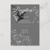 Donkere Halloween Glam Bat & Diamonds Receptie Informatiekaartje (Voorkant)