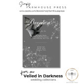 Donkere Halloween Glam Bat & Diamonds Receptie Informatiekaartje