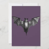 Donkere Halloween Glam Bloemrijke Paarse Bruidslun Kaart (Achterkant)