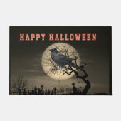 Donkere Halloween Graveyard en Raven in Tree Deurmat (Voorkant)