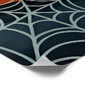 Donkere Halloween landschap met Bats & Spider Web Poster (Hoek)