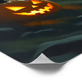 Donkere Halloween Night Spooky Graveyard Landschap Poster (Hoek)