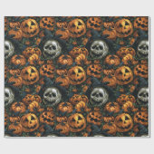 Donkere Halloween pompoen Cadeaupapier (Vlak)