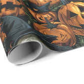 Donkere Halloween pompoen Cadeaupapier (Rol Hoek)