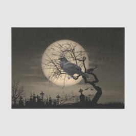 Donkere Halloween Raaf in Boom Tissuepapier