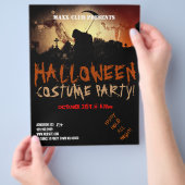 Donkere Halloweenfeest Evenement Aankondigingsfold Flyer (Hand)