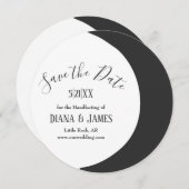 Donkere Halve Maan Wicca Handfasting Save the Date (Voorkant / Achterkant)