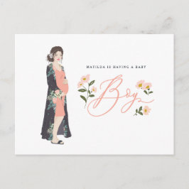 Donkere harige moeder die van een jongen baby show briefkaart