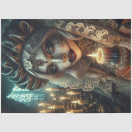 Donkere Harlekijn Vrouw Decoupage Papier