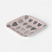 Donkere harten papieren bordje (Gebogen)