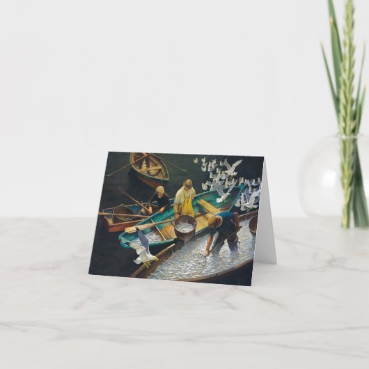 Donkere havenvissers door Newell Convers Wyeth Bedankkaart (Voorkant)