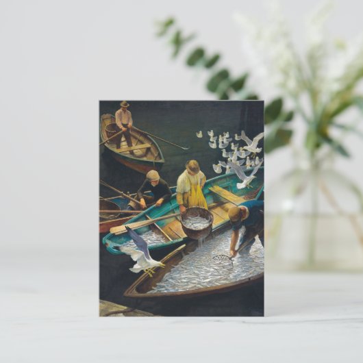 Donkere havenvissers door Newell Convers Wyeth Briefkaart (Staand voorkant)