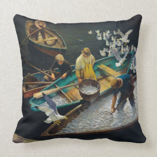 Donkere havenvissers door Newell Convers Wyeth Kussen