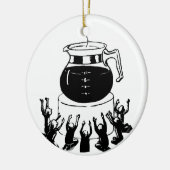 Donkere Heer koffie, aanbidding koffie Keramisch Ornament (Links)