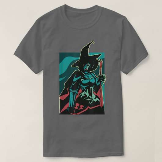 Donkere heks met een zwarte hekserij Donkere magis T-shirt (Design voorkant)