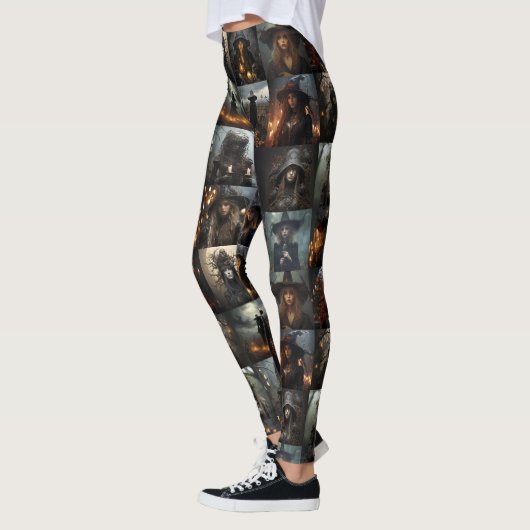 Donkere heksen Collage Leggings - Spooky (Links)