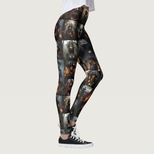 Donkere heksen Collage Leggings - Spooky (Rechts)