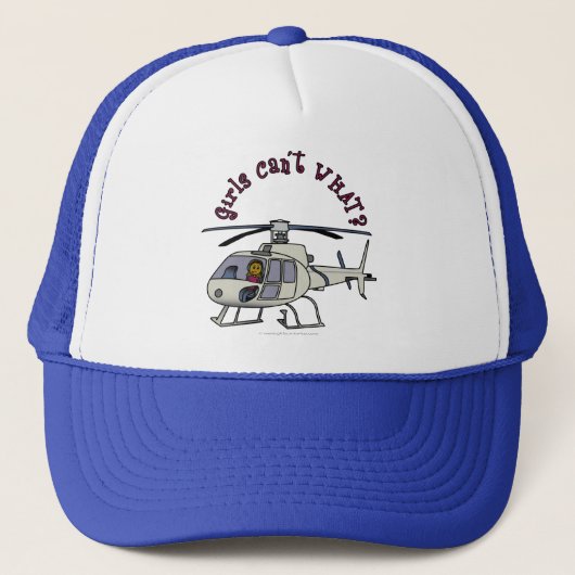 Donkere helikopterpiloot trucker pet (Voorkant)