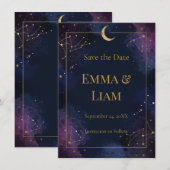 Donkere Hemel Save the Date | Gouden Constellaties (Voorkant / Achterkant)