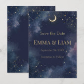 Donkere Hemel Save the Date | Halve Maan (Voorkant / Achterkant)