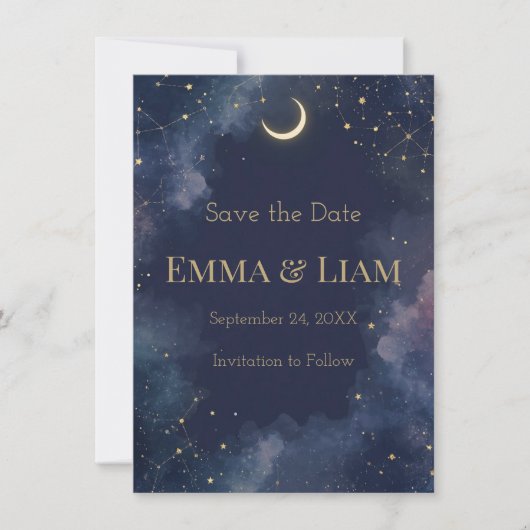 Donkere Hemel Save the Date | Halve Maan (Voorkant)