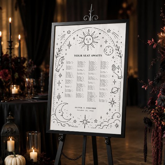 Donkere Hemelbruiloft Zitplaats Chart Poster