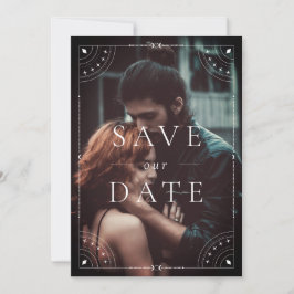 Donkere hemelmaan & sterren datum opslaan kaart