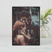 Donkere hemelmaan & sterren datum opslaan kaart (Staand voorkant)