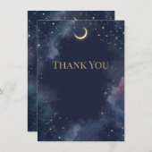 Donkere Hemelse Dankkaart | Halve Maan Bedankkaart (Voorkant / Achterkant)