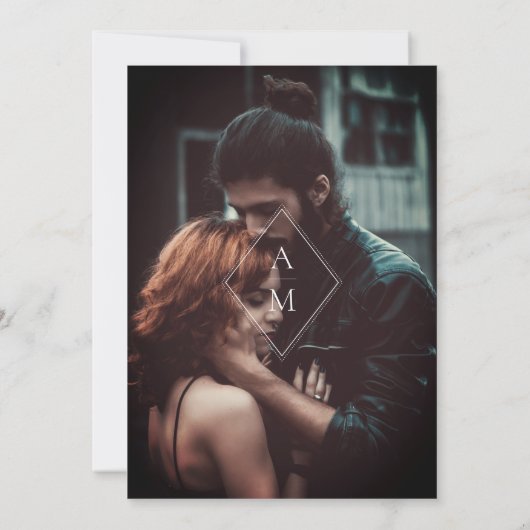 Donkere hemelse maan & sterren bruiloft kaart (Achterkant)