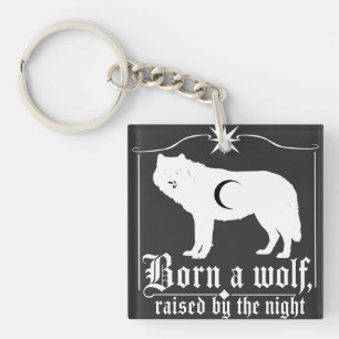 Donkere Hemelse Wolf Silhouet Gotische Kunst Sleutelhanger