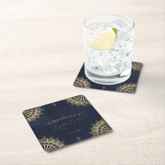 Donkere hemelse zon en maan bruids brunch douche kartonnen onderzetters (Insitu)