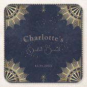 Donkere hemelse zon en maan bruids brunch douche kartonnen onderzetters (Voorkant)