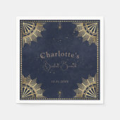 Donkere hemelse zon en maan bruids brunch douche servet (Voorkant)