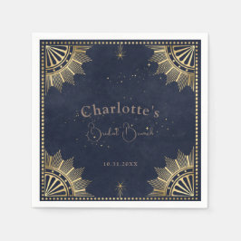 Donkere hemelse zon en maan bruids brunch douche servet