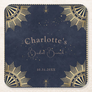 Donkere Hemelse Zon- en Maan Bruids Brunch Shower Kartonnen Onderzetters