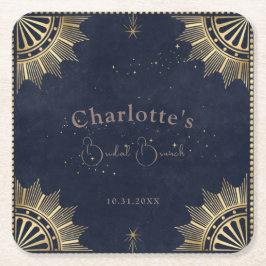 Donkere Hemelse Zon- en Maan Bruiloftsbrunch Feest Kartonnen Onderzetters