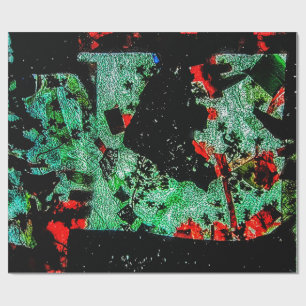 Donkere herfst abstract Inpakpapier, Donkere natuu Cadeaupapier