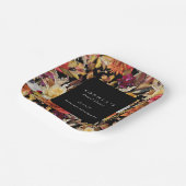 Donkere Herfst Bloemrijke Romantische Bruidsdouche Papieren Bordje (Gebogen)