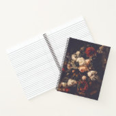 Donkere herfst  Floral notebook roze rood wit Notitieboek (Binnen)