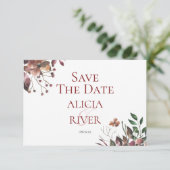 Donkere Herfst Floral Rustic sparen de Kaart van d (Staand voorkant)